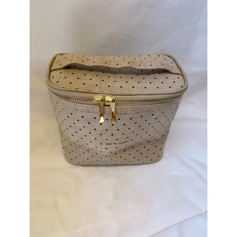 Kate Spade New York Out to Lunch Insulated Tote Bag Polka Dot Beige Black